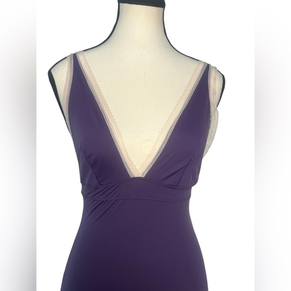 Victoria’s Secret Purple with lace body suit. 3 snap closure. Women’s size M - Picture 2 of 6